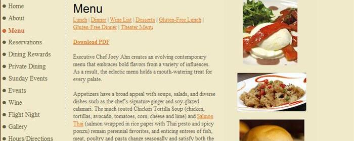 Soho restaurant reservations page